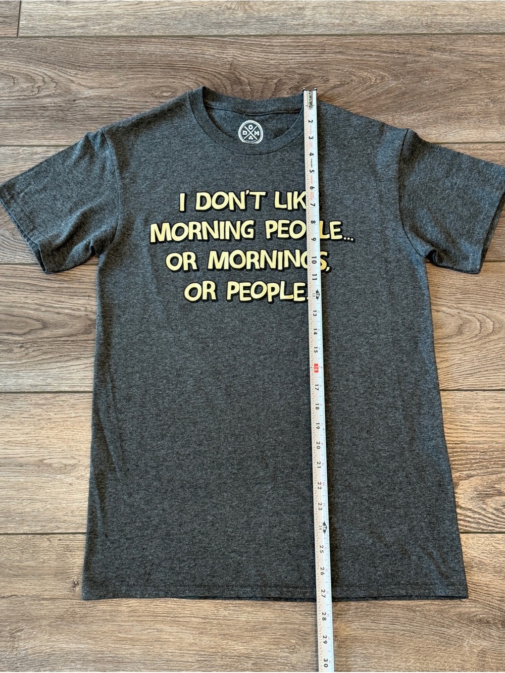 Unisex Graphic Tee - Dark Gray "I Don't Like Morning People.." - Picture 4 of 8